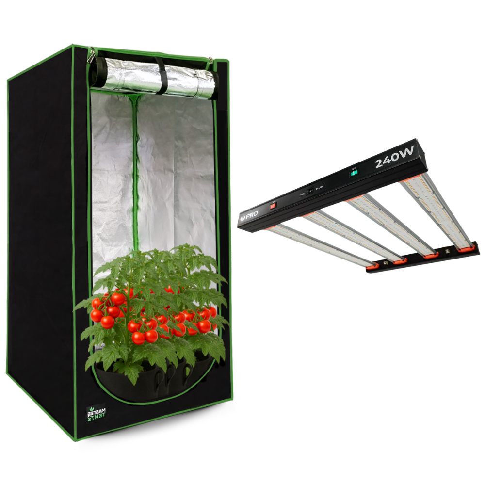 Kit Cultivo Indoor Tenda Grow 100x100x200cm + Led Quantum Barra 240w Chips LM301H EVO UV+IR Samsung