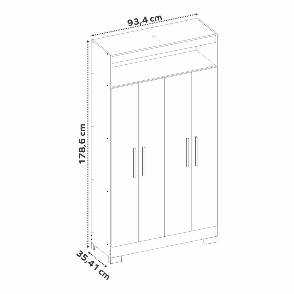 Detalhes do Armário Multiuso 4 Portas com Pés NT 4040 Notável Móveis