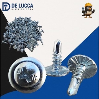 Parafuso Auto Brocante Flangeado Philips Serrilhado 4,2x13 mm (8x1/2) Calha, Chapa, Madeira, Forros PVC, Drywall