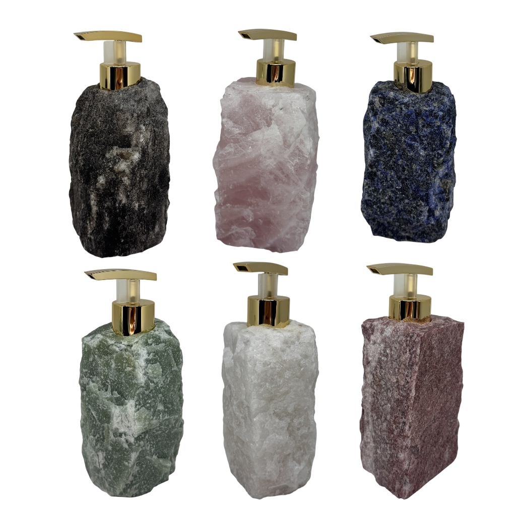 Saboneteira Em Quartzo Bruto Natural Pedra Aromatizador Frasco Bull pedras