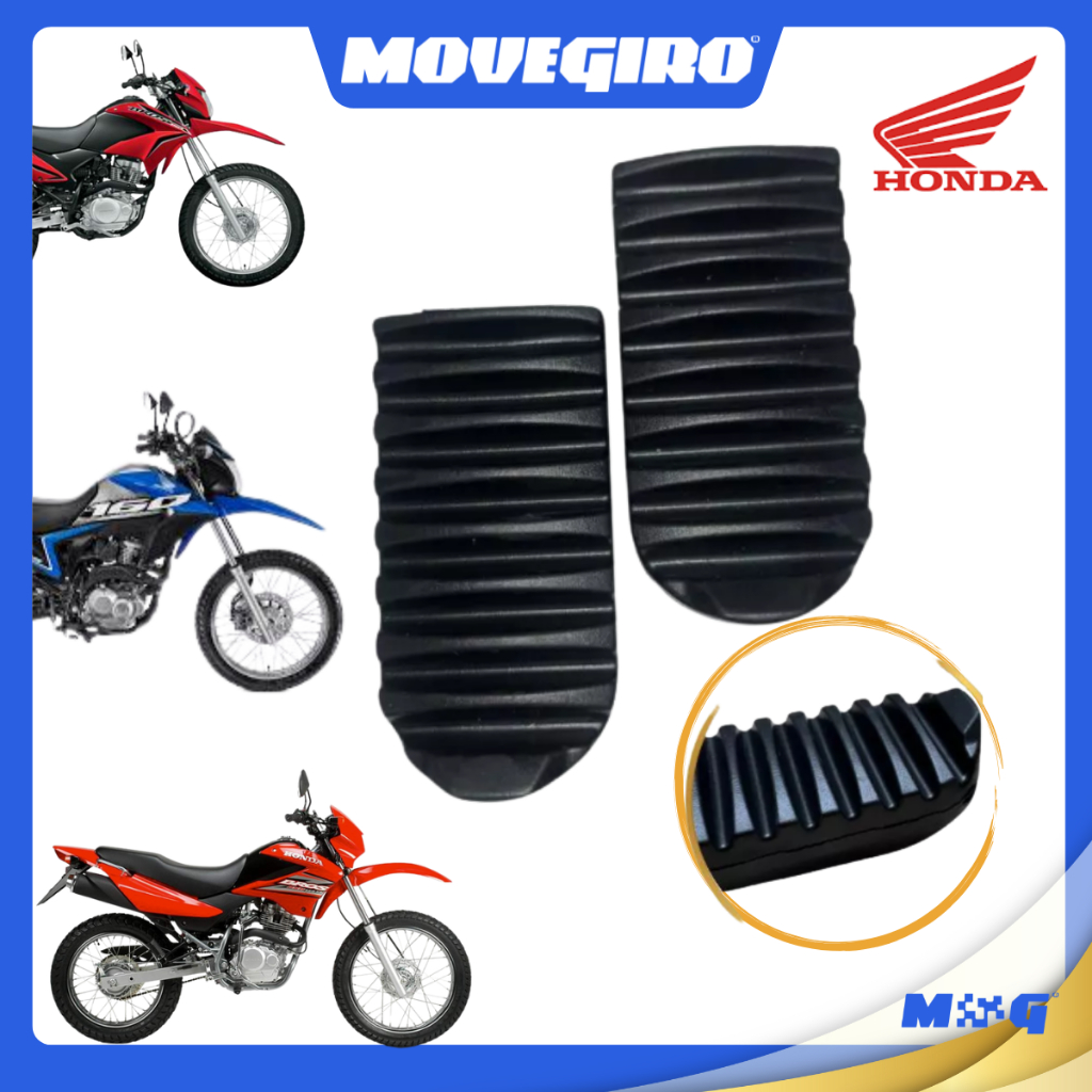 Par de Borracha  Dianteiro Pedaleira Estribo Honda Bros 125 150 160 2003 A 2025 Original Moto  NXR