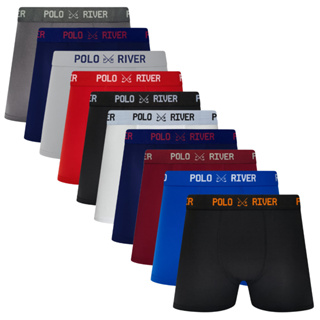 Kit de Cuecas Boxer Microfibra Polo River em Oferta na Shopee