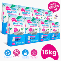 Kit 8 Areia Bionature Sensitive Fina Azul - 2Kg