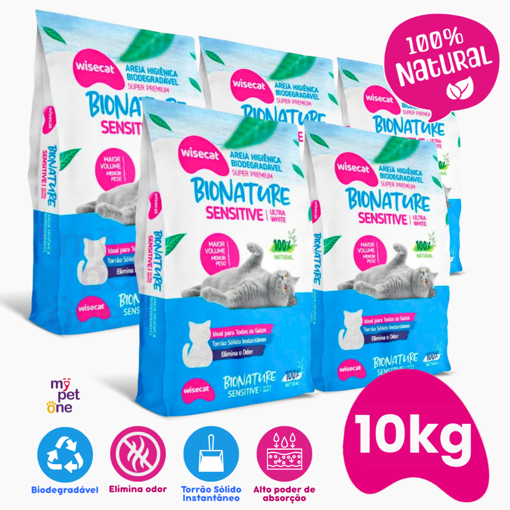 Kit 5 Areia Bionature Sensitive Fina Azul - 2Kg em Oferta na Shopee