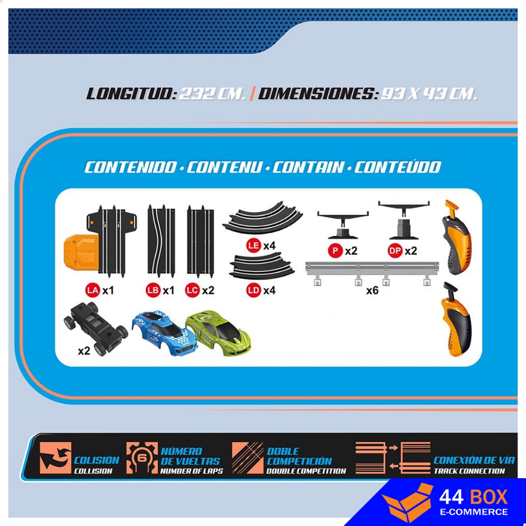 Autorama Pista de Corrida Radical de Brinquedo 2 Carrinhos Bivolt ou Pilhas