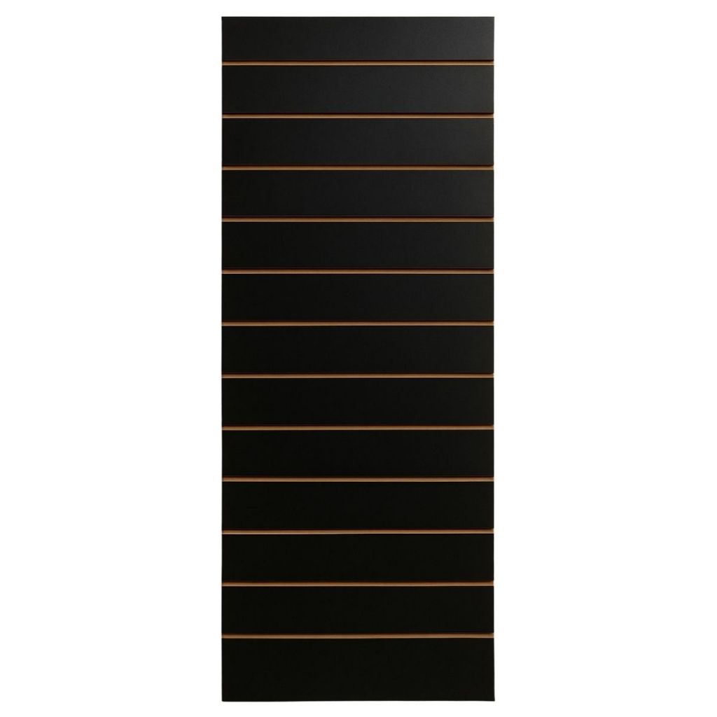 Placa Canaletado MDF 30x180 Preto Resistência e Praticidade Organizador em Lojas