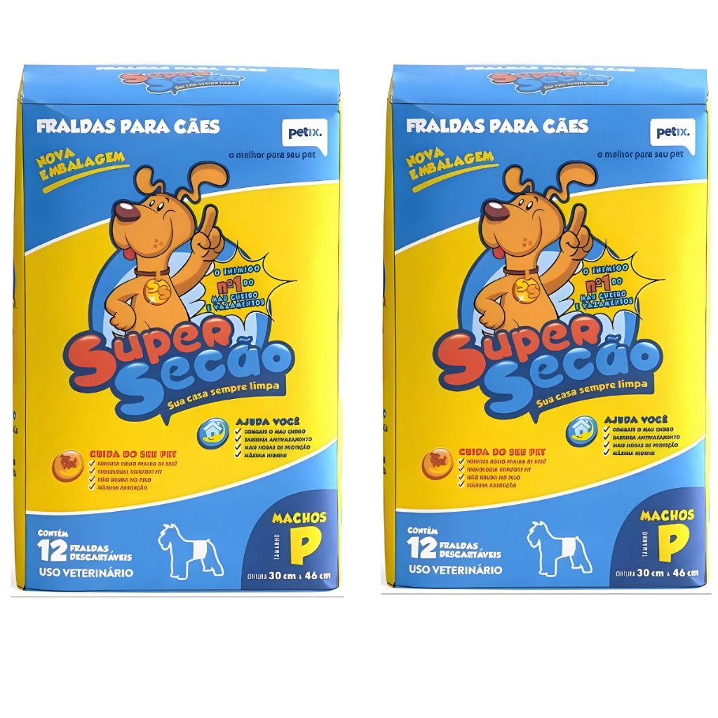 FRALDA DESCARTÁVEL PARA CÃES CACHORRO MACHO SUPER SECÃO TAMANHO P - 24 UNIDADES CONFORTÁVEL em Oferta na Shopee