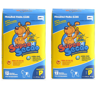 FRALDA DESCARTÁVEL PARA CÃES CACHORRO MACHO SUPER SECÃO TAMANHO P - 24 UNIDADES CONFORTÁVEL em Oferta na Shopee