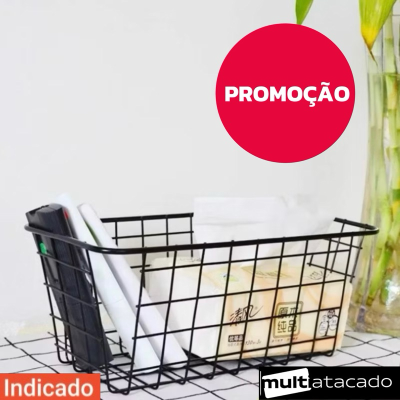 Cesta Armazenamento Metal Prateleira ArmarioNicho Cesto Multiuso Organizador  Aramado Fruteira em Oferta na Shopee