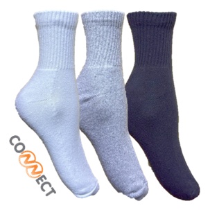 Kit 3 pares meia cano médio atoalhada unissex em Oferta na Shopee