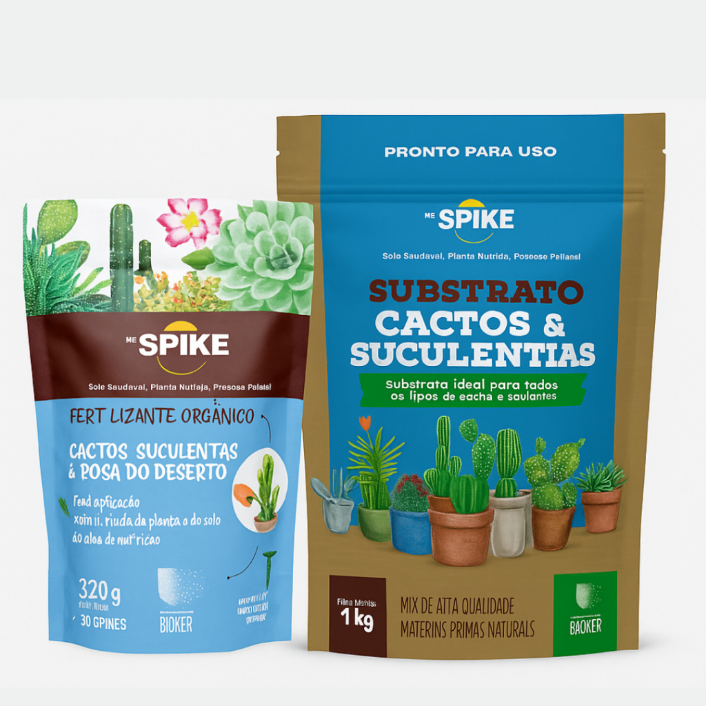 Kit Substrato e Fertilizante Para Cactos Mr. Spike