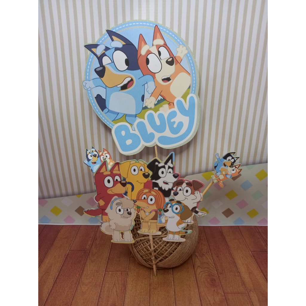 Topo de Bolo Bluey, Topper de bolo Bluey, toper de bolo Bluey em Oferta na Shopee