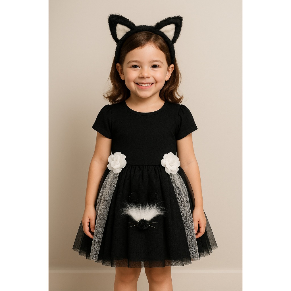 Fantasia Saia + tiara  Carnaval Halloween Ursinha Gatinha Raposa ( Não acompanha a camiseta)