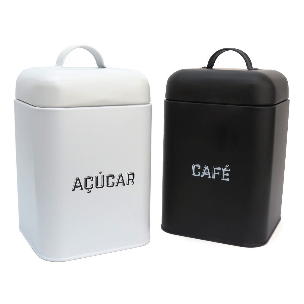 Kit 2 Latas Porta Café 500g E Açúcar Cantinho Do Café