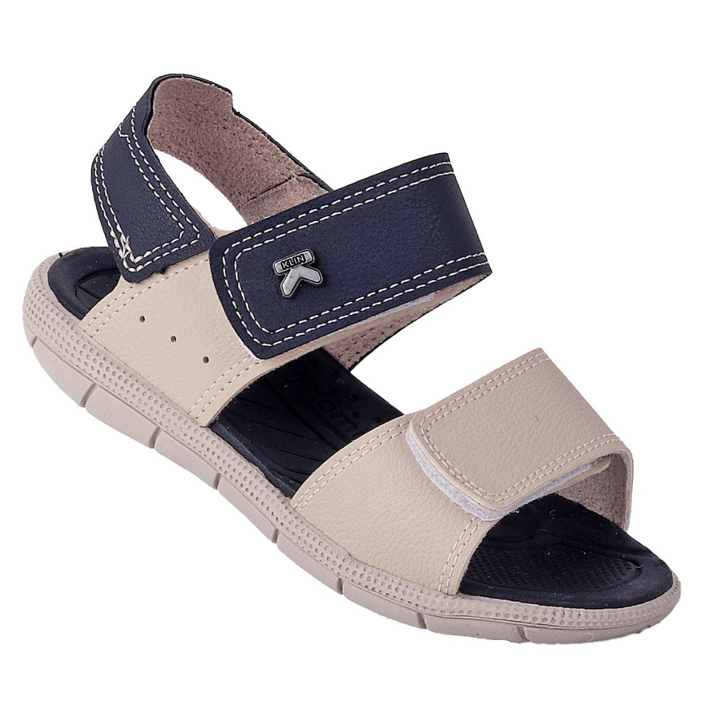 Sandália Papete Infantil Menino Klin Casual leve e Anatômica Voltas as Aulasm Marinho Off White em Oferta na Shopee