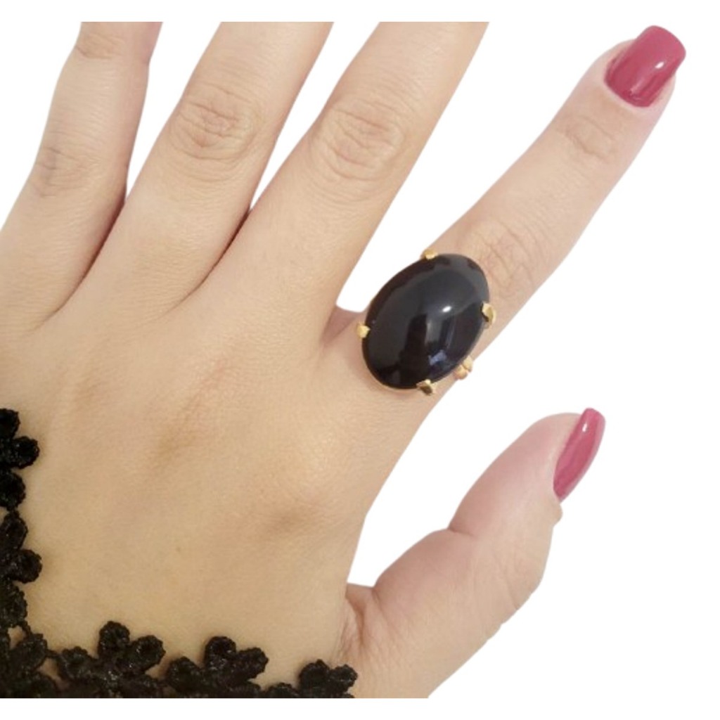 Anel Ônix Preto Feminino - Comprar com Melhor Preço em Anéis