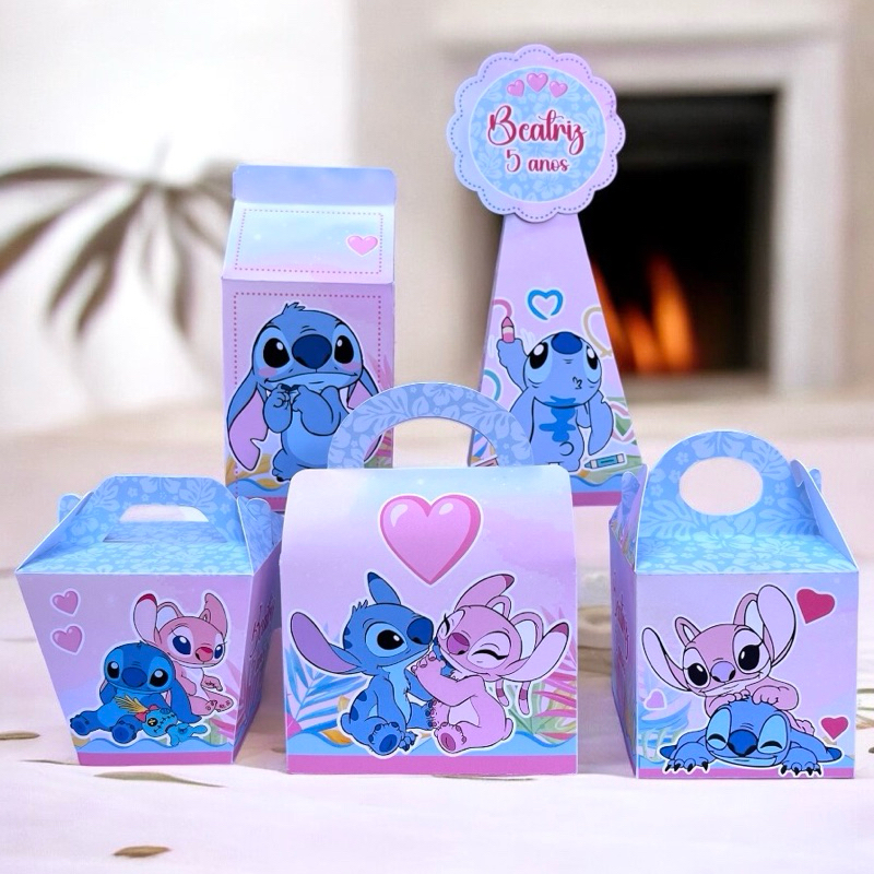 PEGUE E MONTE Stitch Personalizado | Caixinhas | Lembrancinha | Mimos | Aniversário Stitch