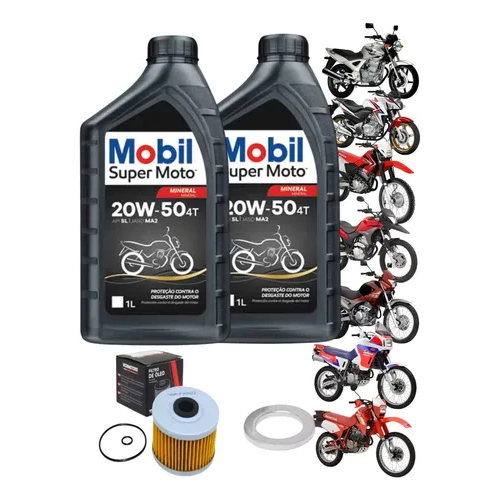 kit troca óleo Mobil 20w50 + filtro óleo twister/falcon/tornado/sahara/xlx 250