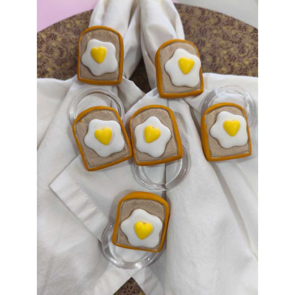 Porta guardanapo torrada - pão com ovo - mesa posta