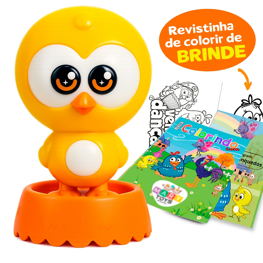 Boneco Pintinho Amarelinho Musical Turma Galinha Pintadinha Série Brinquedos de Menino e Menina Elka
