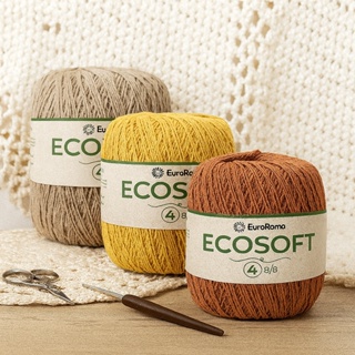 Barbante EuroRoma Ecosoft Número 4 - 300g / 483 metros - Crochê, Amigurumi, Artesanato em Oferta na Shopee