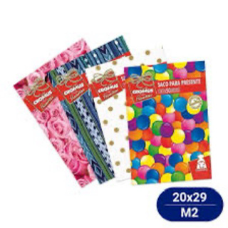 50 UND Saco de Presente 20x29 Estampados - CROMUS em Oferta na Shopee