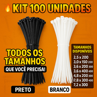 100 Abraçadeira de Nylon Enforca Gato Cinta Plástica Preto e Branco Abracadeira Abraçadeiras em Oferta na Shopee