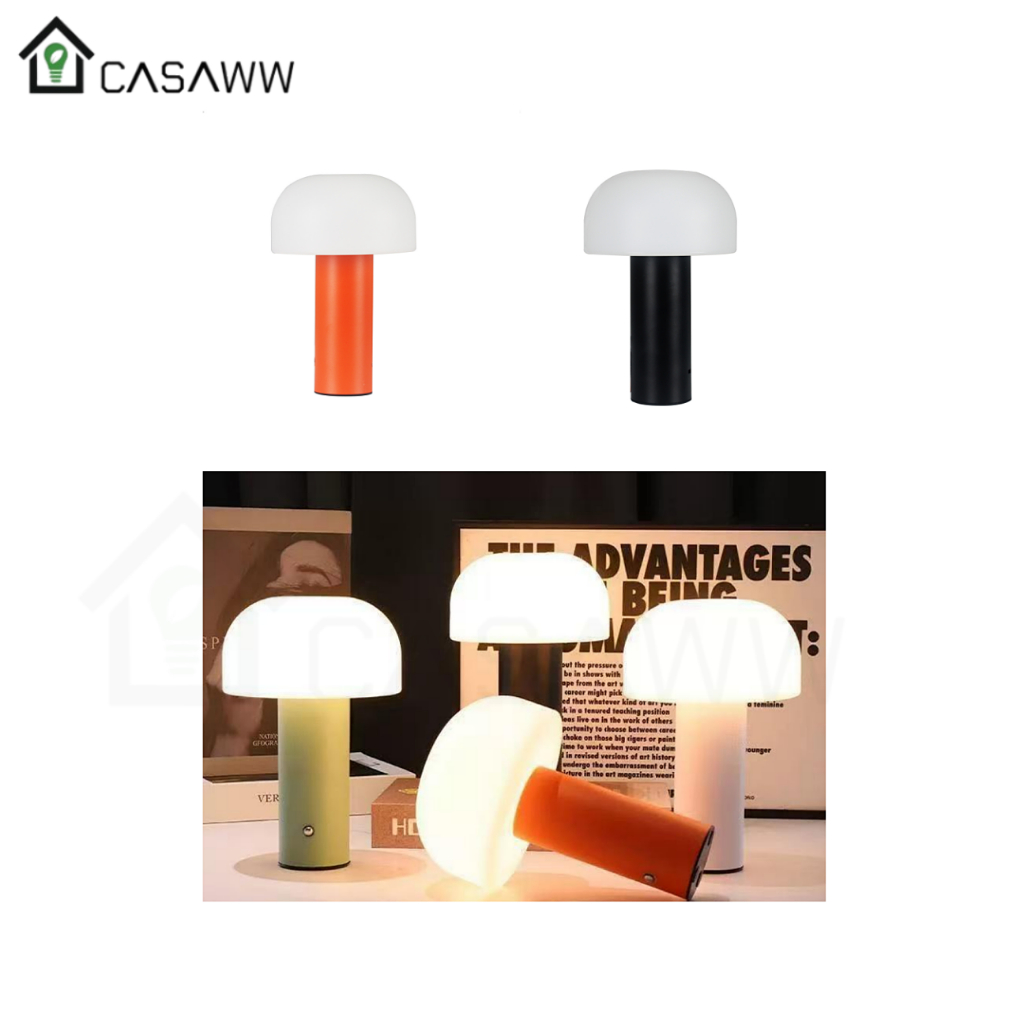 Abajur Cogumelo LED Portátil Recarregável Iluminado Led Noturno Quarto Sala Luminária De Mesa