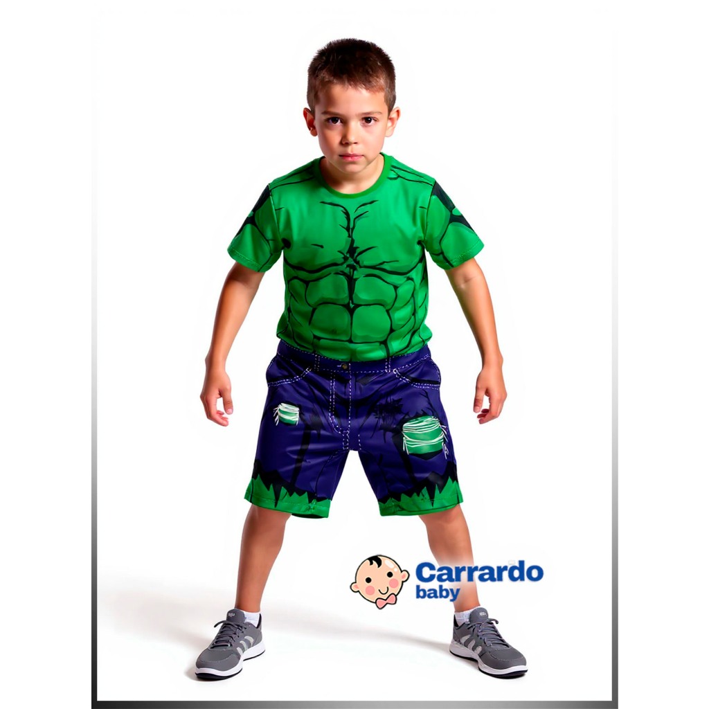 Fantasia Infantil Hulk 3D Musculosa Super Heróis Menino Carnaval Festa Barata Achadinhos Criança