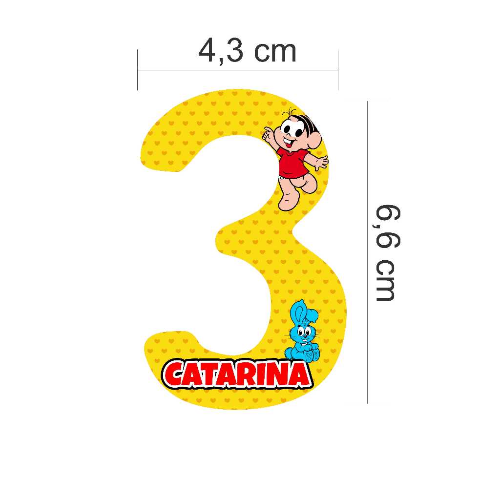 Adesivo personalizado para tubete número 3