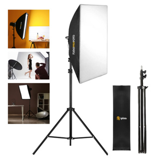 Softbox de Luz contínua 50x70cm para 4 Lâmpadas Bivolt + Tripé Profissional de Iluminação TPFoto em Oferta na Shopee