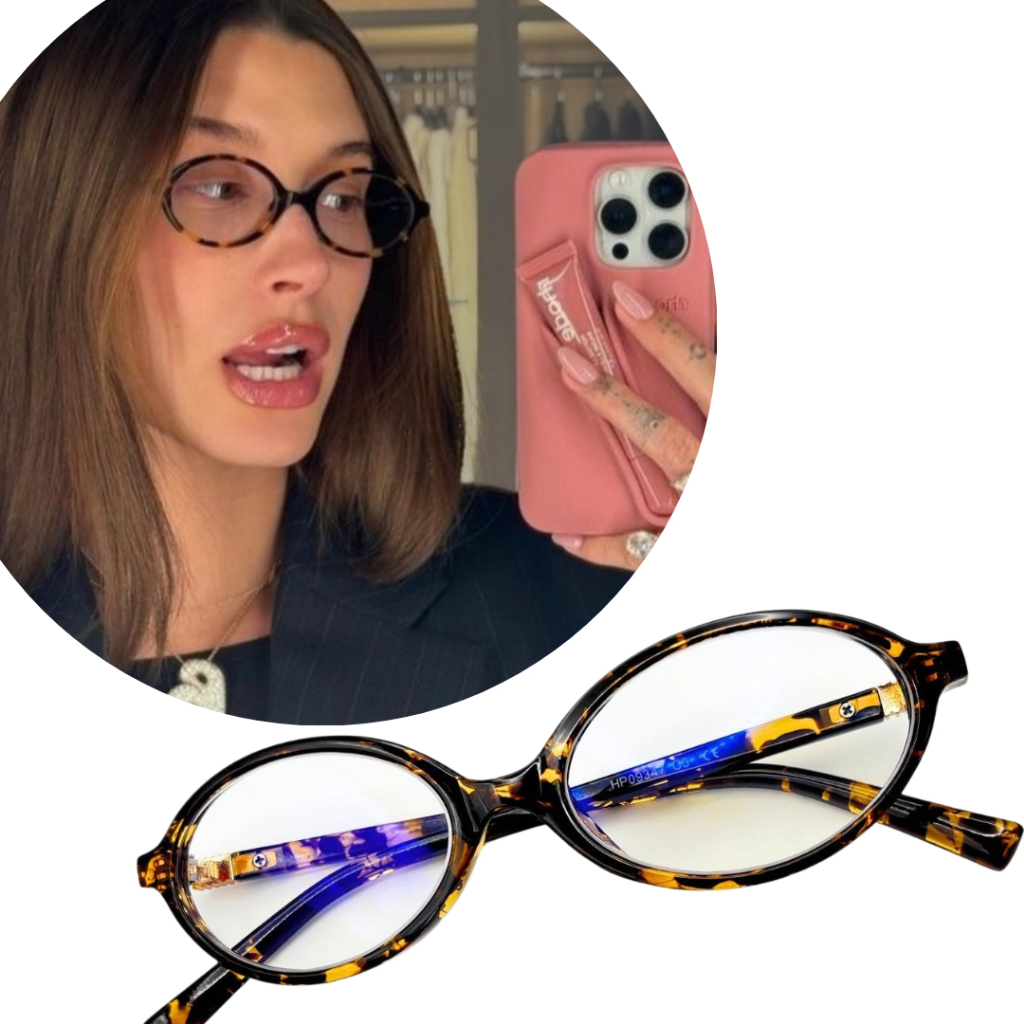 Óculos Armação Grau Tartaruga Leopardo Miu Oval Blogueira Influencer Casual Vintage Retro Y2k
