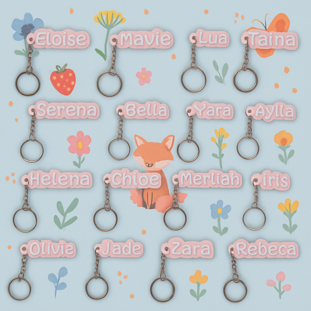 Chaveiro Personalizado Nome Feminino Ideal Para Identificação de Mochila Mala Estojo etc