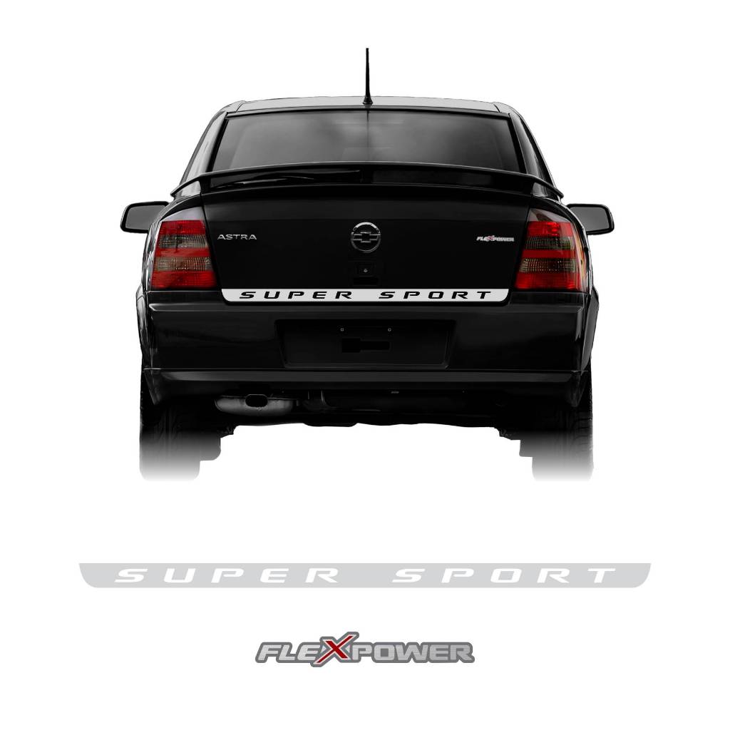 Par Adesivos Traseiros Chevrolet Astra FIlete Super Sport + Emblema Flex Power