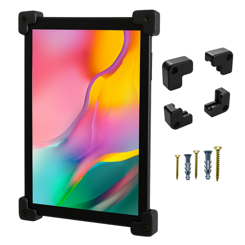Suporte Para Tablet Universal Fixo Parede Com Trava Anti Furto Cor Preto em Oferta na Shopee