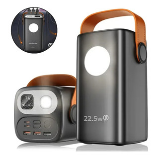Power bank 60.000 mAh Carregador portátil com luz led ideal para acampamentos