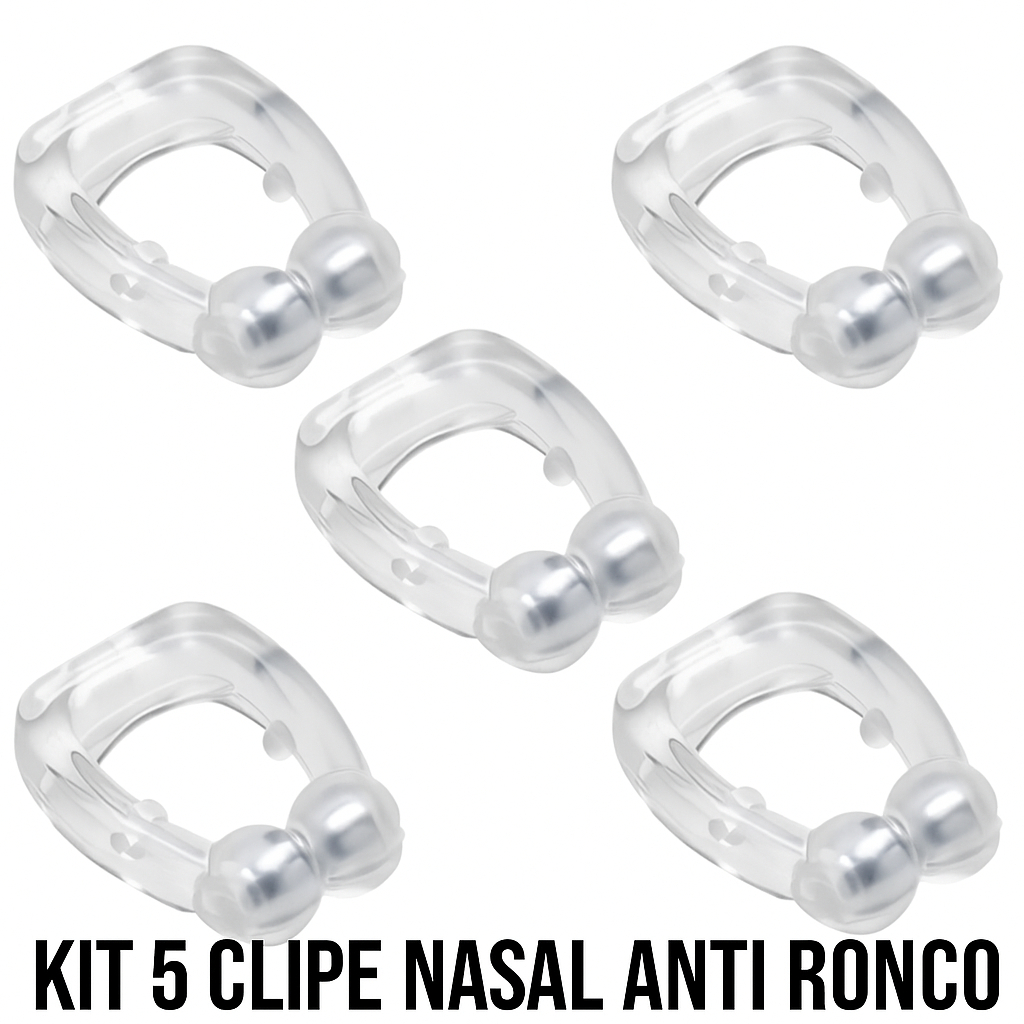 Kit 5 Clipe Nasal Magnético Anti Ronco Aparelho para Parar de Roncar Dispositovo Nariz Apneia