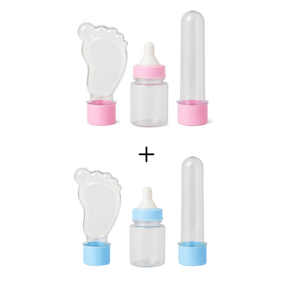 Kit 30 lembrancinhas -10 Tubetes 13 cm 10 Mamadeira e 10 Tubete Pezinho - tubet Pé Chá de Bebe Festa em Oferta na Shopee