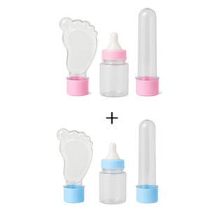 Kit 60 lembrancinhas -20 Tubetes 13 cm 20 Mamadeira e 20 Tubete Pezinho - tubet Pé Chá de Bebe Festa
