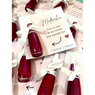 Convite para padrinhos de casamento com esmalte e gravata em Oferta na Shopee