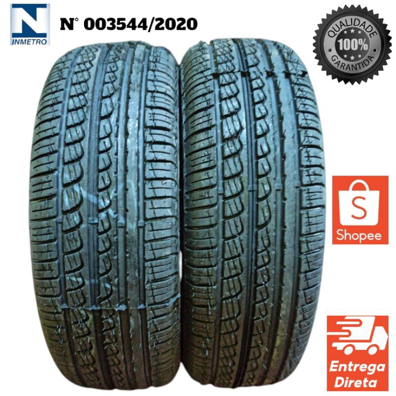 Jogo 2 Pneus remold R15 195/55 Borracha reforçada Com selo de Inmetro Promoção