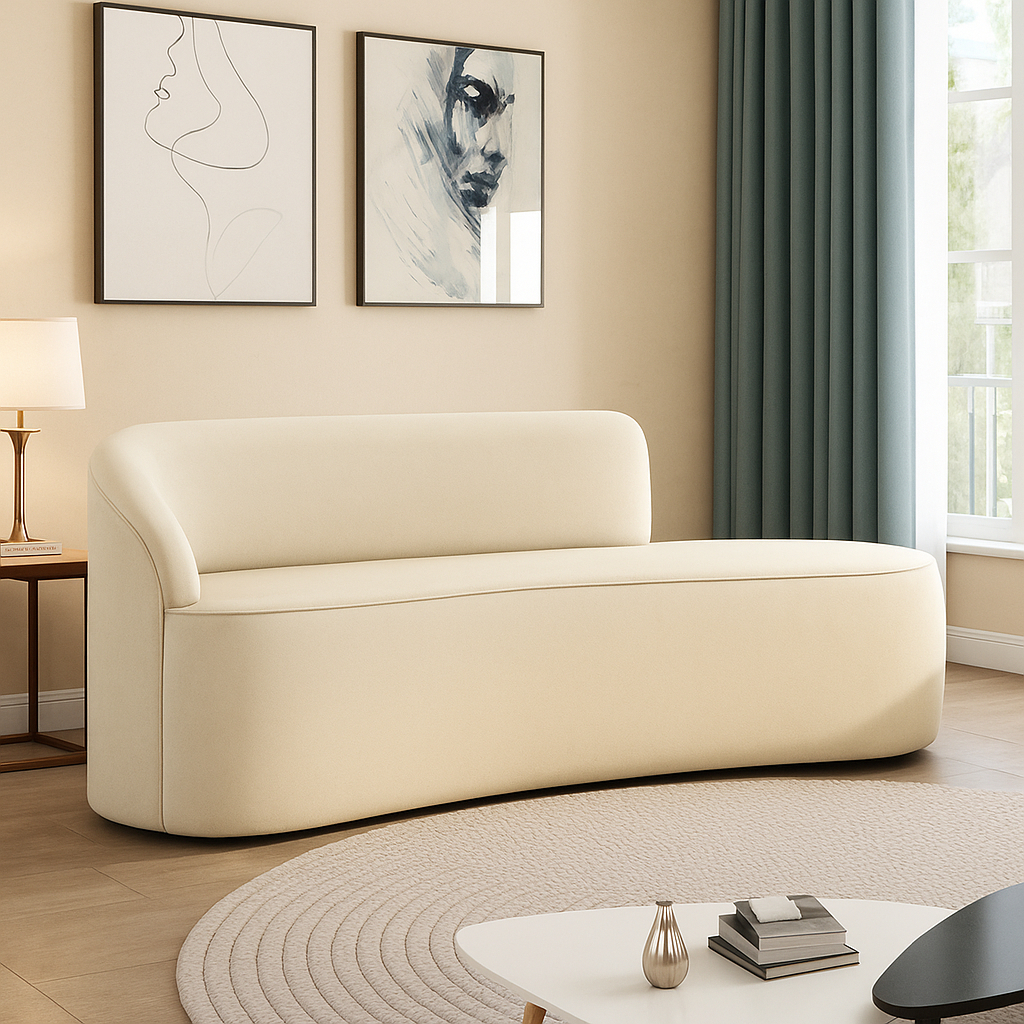 Sofá 3 Lugares Orgânico 180 cm Sala Morgan Suede - D'Rossi
