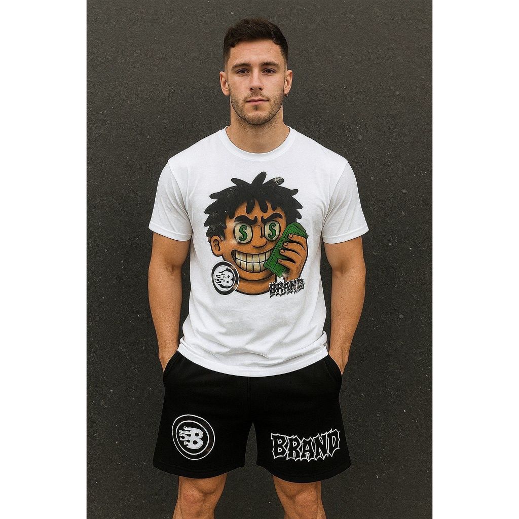 POLAR BEAR Conjunto de Camiseta + Short Moletom Estampado BRAND