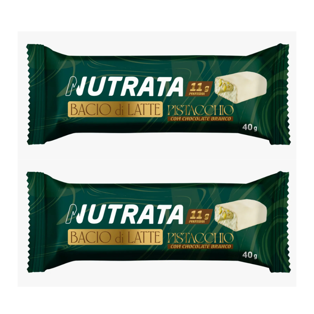 Kit 2 Barrinhas De Proteína Pistache Bacio Di Latte 40g - Nutrata em Oferta na Shopee