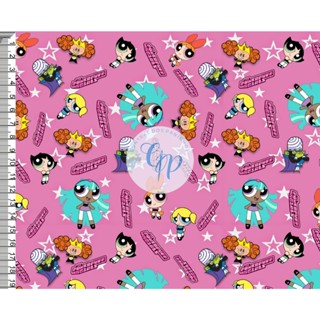 Tecido OXFORD estampado digital - Meninas Super Poderosas em Oferta na Shopee