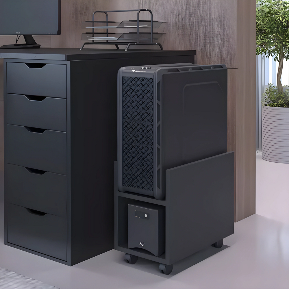 Suporte CPU Nobreak Estabilizador Gabinete c/ Divisórias Rodinhas Escritório Quarto Gamer