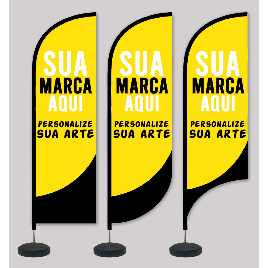 3 Kits Completos Wind Banner 2,8m Personalizado Do Seu Jeito em Oferta na Shopee