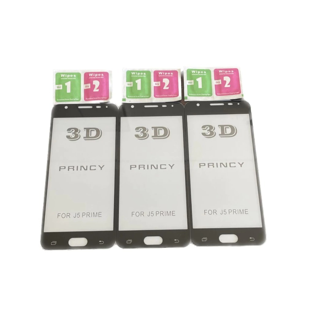 3 Películas (Galaxy J5 Prime) De Vidro 3D + Kit De Limpeza em Oferta na Shopee