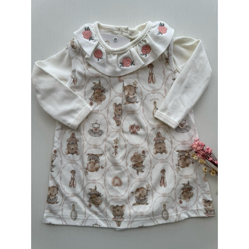 CONJUNTO VESTIDO COM BODY - ALGODÃO EGÍPCIO - RATINHA BAILARINA EM ALGODÃO EGÍPCIO