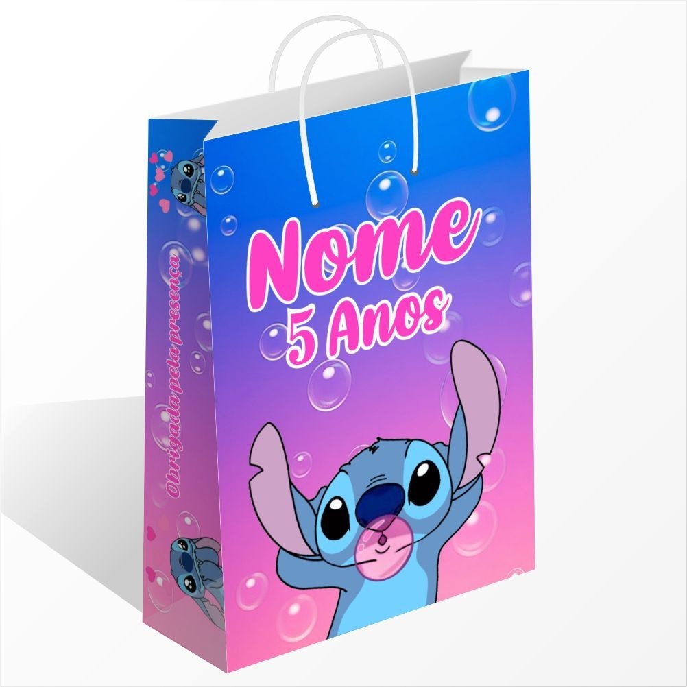 Sacolinha Personalizada Stitch Personalizado Com Nome Sacolinha Persolizada Lembrancinha Festa